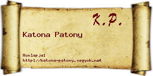 Katona Patony névjegykártya